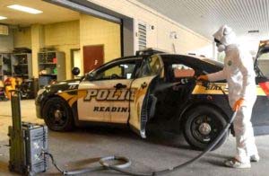 Reading Police Squad Car Gets A Deep Cleaning To Guard Against Coronavirus